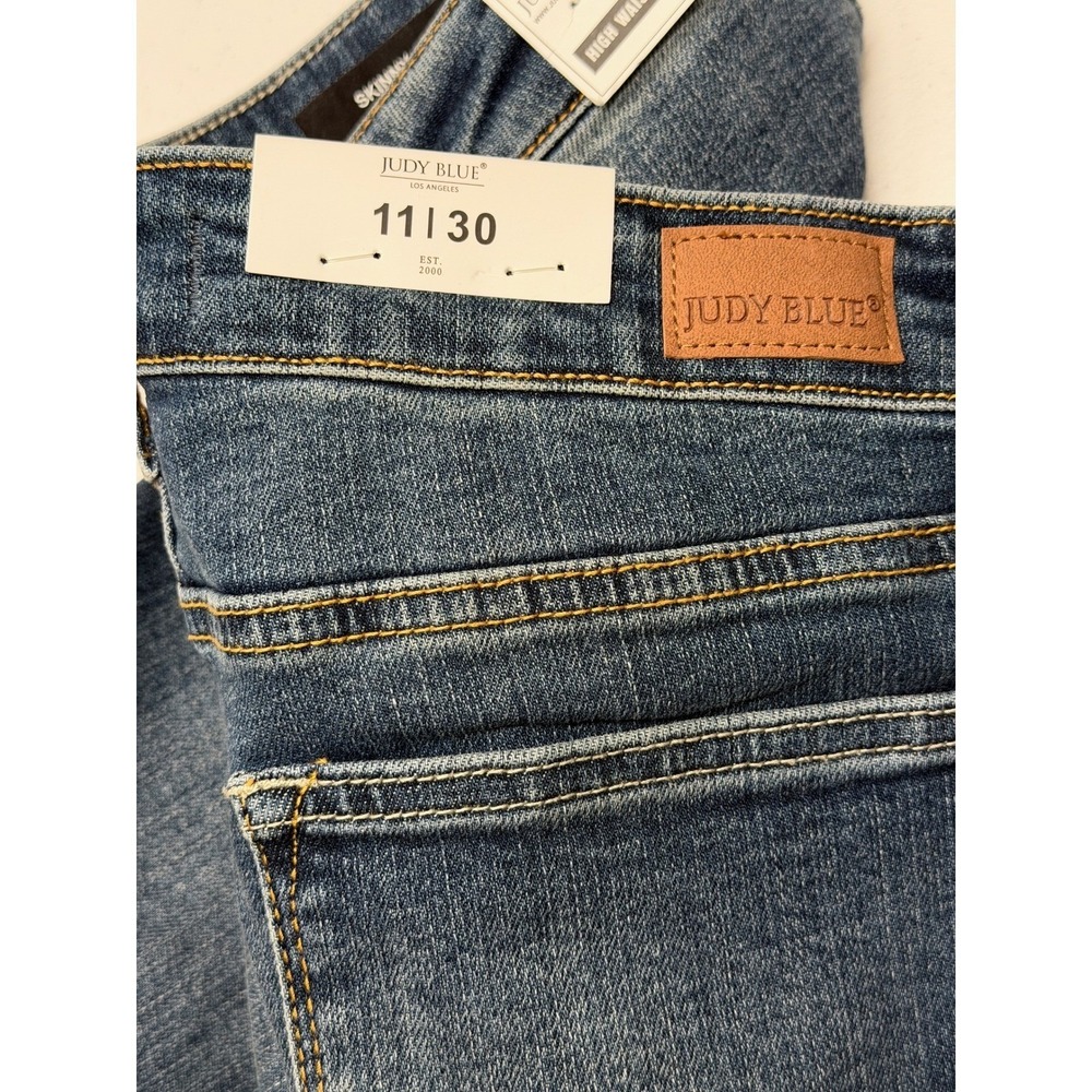 Judy Blue Jeans Womens 11 30 Dark Wash Denim High Waist Skinny Tummy Control NWT - Picture 6 of 13